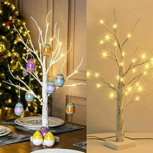Osterbaum Dekorationen mit Lichtern LED-Birke beleuchtet weißen Zweigbaum 60cm - Bild 1 von 12