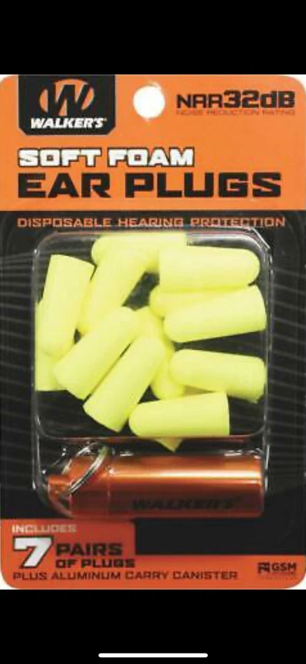 Walkers Foam Ear Plugs w/Aluminum Carry Canister, 7-Pairs Pink - Image 1 of 1