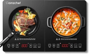 Double Induction Cooktop AMZCHEF Induction Cooker 2 Burners, Low Noise Electric - Picture 1 of 10