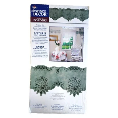 New Plaid Stencil Decor 27724 Battenburg Lace Laser Cut Wall Border Stencils NIP - Image 1 of 4