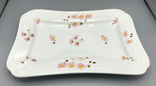 Antique Leonard Vienna Austria Hand Painted Large Platter Dish Floral Pink