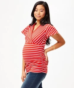Times Two Short Sleeved Wrap Front Maternity Top Size S - Picture 1 of 1