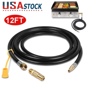 Tubo 12 FT LP Propano Quick Connect Gas Grill Tubo per Elettrodomestico 3/8 Femmina USA - Foto 1 di 8