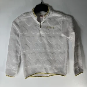 Juicy Couture Fleece 1/2 Zip Pullover Sweater Girls Size 8/10 Kids Fall Winter - Picture 1 of 7