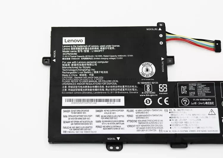 Batería Original L18M3PF7 L18L3PF3 ideapad S340-15IIL S340-14IWL L18L3PF2 52.5WH Foto 1 de 4