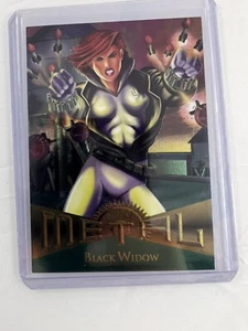 Black Widow #10 Base 1995 Fleer Marvel Metal Collectible Card MCU - Bild 1 von 2