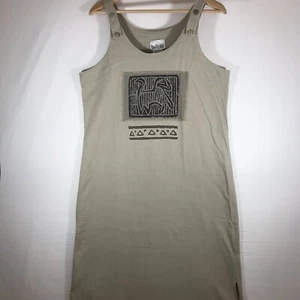 Nina Piccalino Dress Women's Size 8 Beige 100% Cottom Artwear Sleeveless U.S.A. - Picture 1 of 11