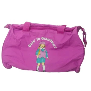 Vintage Going To Grandmas Duffle Bag Pink Girl Dual Handle Shouler Strap READ - Picture 1 of 12