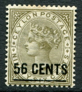 Ceilán 1885 DLR 56c/96c SG 192 bisagras como nuevo (cat. £55) Fallo 'A' - Imagen 1 de 2