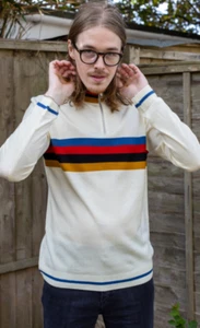 NUEVO PARA HOMBRE Run & Fly Vintage Estilo Mod Crema Retro Crema Crema Crema Crema Crema Crema - Imagen 1 de 1