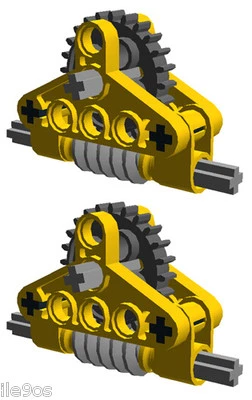 2 Lego GEAR  REDUCERS  (technic,mindstorms,nxt,gearbox,worm,ev3,yellow,robot) - Image 1 of 2