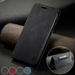 For iPhone 16e/16/15/14/13/12/11 XR SE 8 Leather Wallet Case Magnetic Flip Cover - Picture 1 of 24