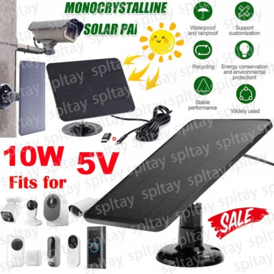 Solarpanel für Überwachungskamera Aussen DC 5V Outdoor Kamera Akku mit Micro USB - Bild 1 von 4