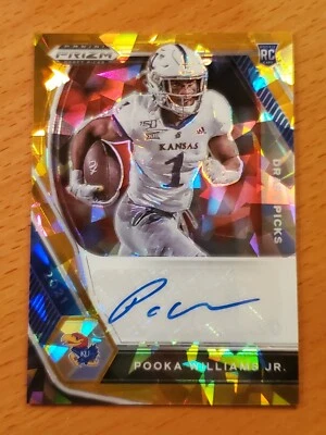 2021 Prizm Draft Auto Gold Ice #87 Pooka Williams Jr. Kansas Bengals Rookie RB - Image 1 of 2