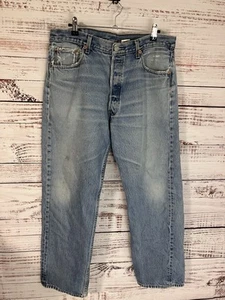 Vintage Levi's 501 Jeans Distressed helle Waschung Etikett 36 x 30 Maße 35 x 29 - Bild 1 von 13