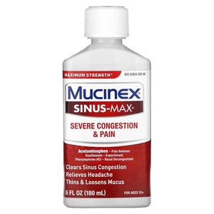 Sinus-Max, Severe Congestion & Pain, For Ages 12+, 6 fl oz (180 ml) Exp 01/2026 - Picture 1 of 2