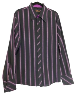 Camisa de vestir Ben Sherman para hombre a rayas con botones talla XL (4) 100 % algodón fiesta Foto 1 de 4
