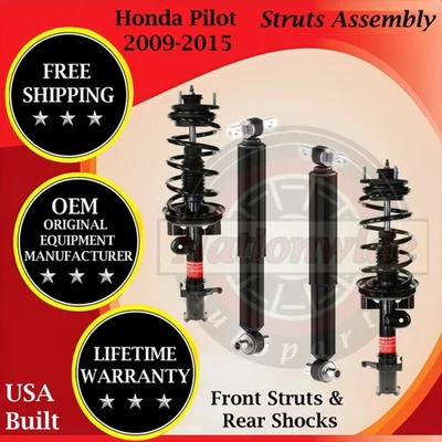 Amortiguadores delanteros y traseros Monroe OEM para Honda Pilot 2009-2015 3,5 L de por vida con Foto 1 de 4