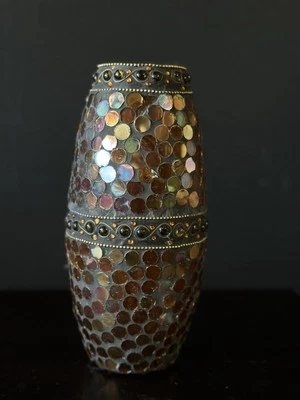 Candelabro creativo vintage de mosaico huracán decoración del hogar hecho a mano Foto 1 de 4