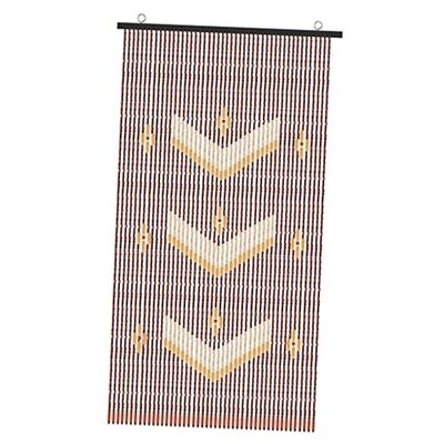  Cortina de madera natural bambú con cuentas colgante de madera triple-v flor/1 panel Foto 1 de 4