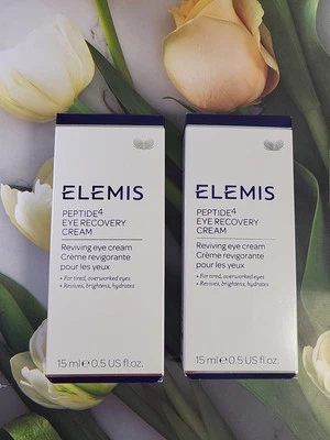 2x ELEMIS Peptide4 Eye Recovery Cream - Revives Dark Shadows Hydrates Full Size - Image 1 of 3