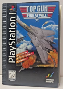 Top Gun: Fire at Will! - Sony PS1 PlayStation, 1996 ~ Complete, Long Box, Clean - Picture 1 of 8