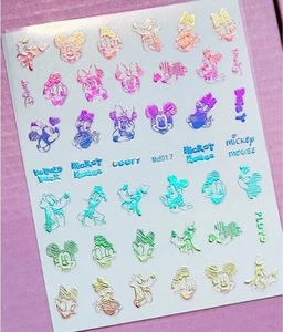 NAIL ART STICKER REGENBOGEN LAZER DISNEY MICKEY, MINNIE, DONALD DAISY PLUTO MD017 - Bild 1 von 1