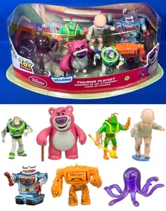 NUOVO Toy Story VILLAINS SET 7 FIGURINE Disney Store PIXAR Lotso CHUNK Stretch - Foto 1 di 14