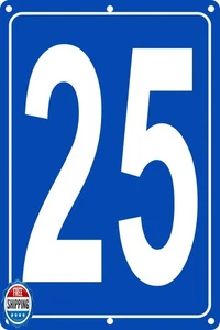 Nummerierte Schilder 0-20, Aluminium Zahlenschilder für Tennisplatz, 12x8 cm Schild - Bild 1 von 5