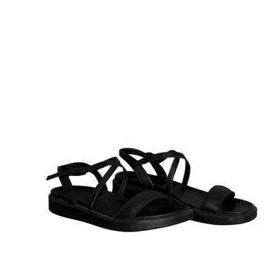 ECCO Women's FlowT Luxe Black Leather Cross Strap Size 41 (10.5-11US) Sandals - Image 1 of 4