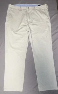 Polo Ralph Lauren Pantalone Uomo 38x30 Cachi Piatto Fronte Classico Chino Beige Tan - Foto 1 di 5