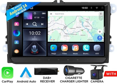 CAM+DAB+ Eonon VWX7 9" Android 14 Autoradio Navi CarPlay Für VW Passat B6 B7 CC - Bild 1 von 4