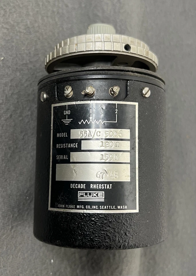 Reóstato de precisión de aire acondicionado Fluke modelo 55 120 ohmios Foto 1 de 3