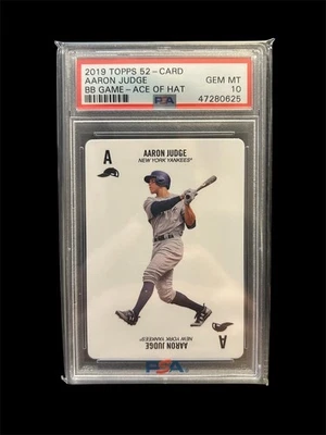 2019 Topps 52 Card BB Game Aaron Judge “Ace of Hat” PSA 10 GEM MT POP 11 RARE SP - Image 1 of 2