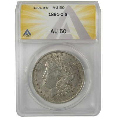 1891 O Morgan Dollar AU 50 ANACS Silver $1 Coin SKU:I20792 - Image 1 of 4
