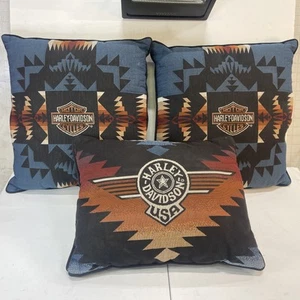 Harley Davidson Vintage Native Throw Kissen USA Motorrad Selten 3er Set. - Bild 1 von 7
