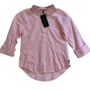 NWT Tommy Hilfiger Pink Striped Button Down Girls 6X - Picture 1 of 7