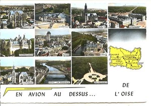 CP 60 OISE - En avion au dessus de l'Oise - Multivues colorisées - Picture 1 of 1