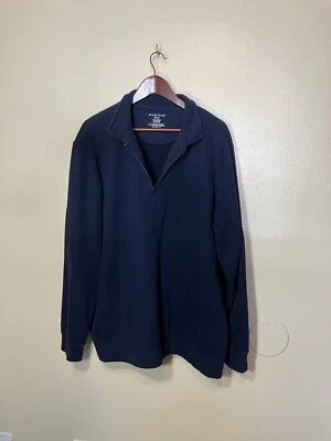 Puritan Unisex Pullover Sweatshirt Navy Blue 1/4 Zip Broken Size 2XL - Imagem 1 de 4