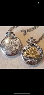 train engraved pocket watch quartz modern - Image 1 of 4