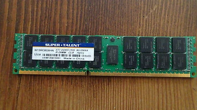 Super Talent 8GB RAM PC3-10600 1333MHz ECC Hynix W13RC8G8HN - Image 1 of 3