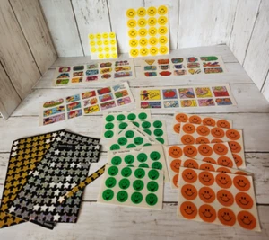 1992 Troll "Wild & Weird" Reward Stickers Smiley Faces Stars Lot Teacher School  - Picture 1 of 8