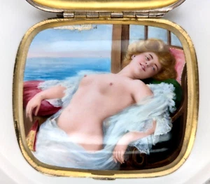 Silver and Enamel Cigarette Case with Concealed Erotic Enamelled Scene - Picture 1 of 8