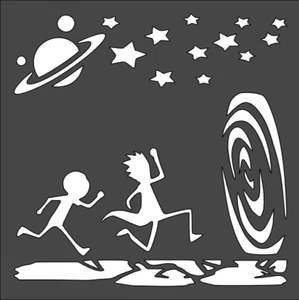 1- 5.5x5.5-inch Stencil, (VD-27) Rick & Morty (6mil)***** - Picture 1 of 2