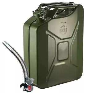 Autojack 20L Jerry Can Metal Fuel Canister For Petrol Oil Water Storage Green - Picture 1 of 8