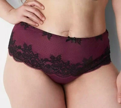 Lane Bryant Sexy Black & Wine All Lace Wide-Side Thong Plus Size 18/20, 2X - Image 1 of 4