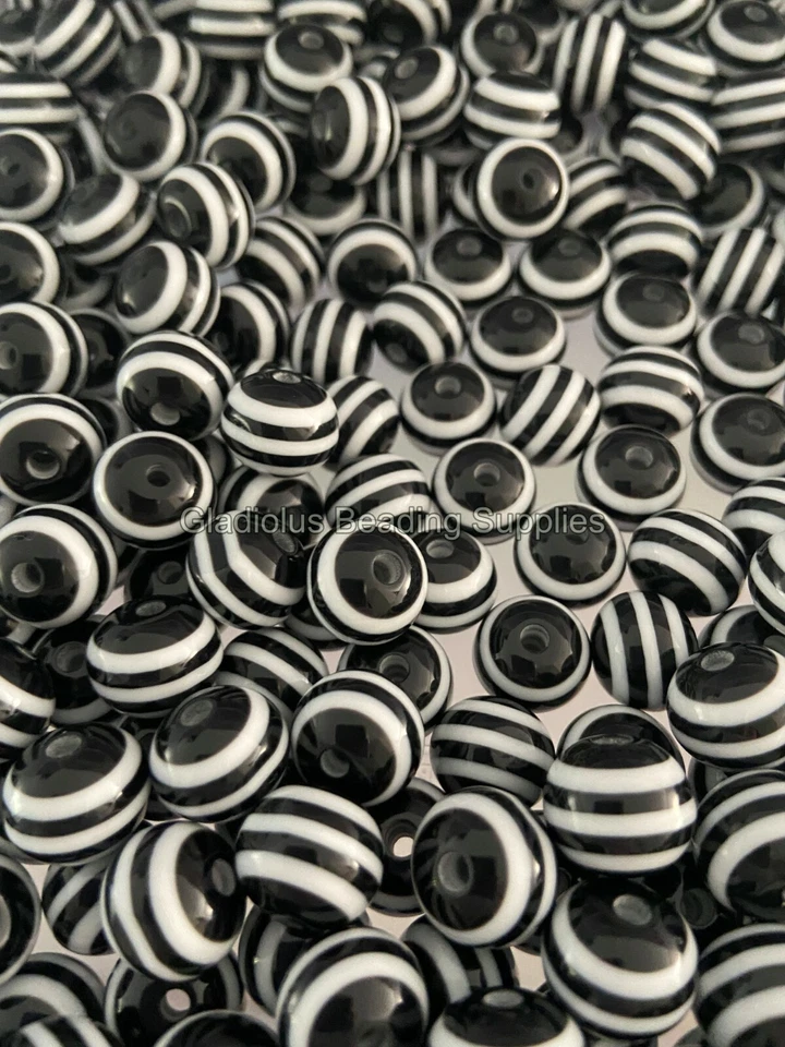 50 piezas cuentas acrílicas de tira negra de 12 mm - cuentas de chicle - cuentas gruesas Foto 1 de 1