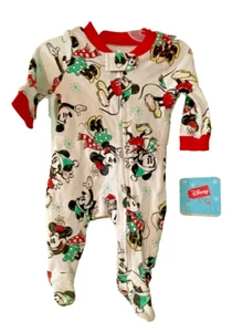 Disney Footie Baby Schläfer Weihnachten Urlaub Mickey Minnie NEUGEBORENE NEUGEBORENE - Bild 1 von 3