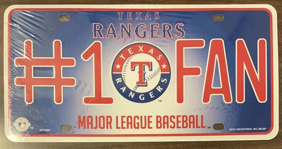 TEXAS RANGERS 6"x12" METAL #1 FAN LICENSE PLATE CAR NEW RICO 👀 - Image 1 of 1