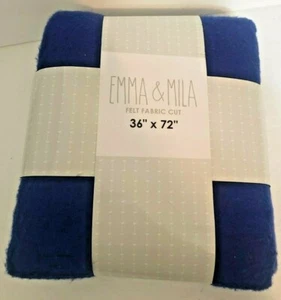Emma & Mila Felt Fabric Cut 36"X72" - Blue Brand New - Picture 1 of 4